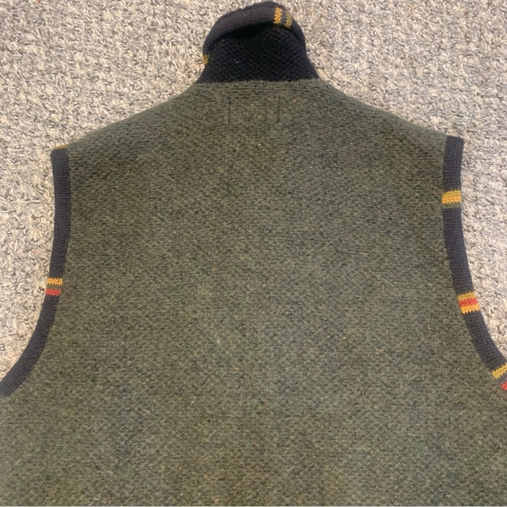 Norah Curtis Canada Vintage Wool Silk Wooden Button Vest - Picture 8 of 11